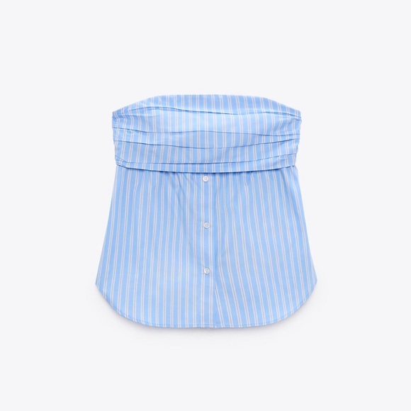 NWT Zara NEW WITH TAGS strapless blue top - Picture 2 of 2